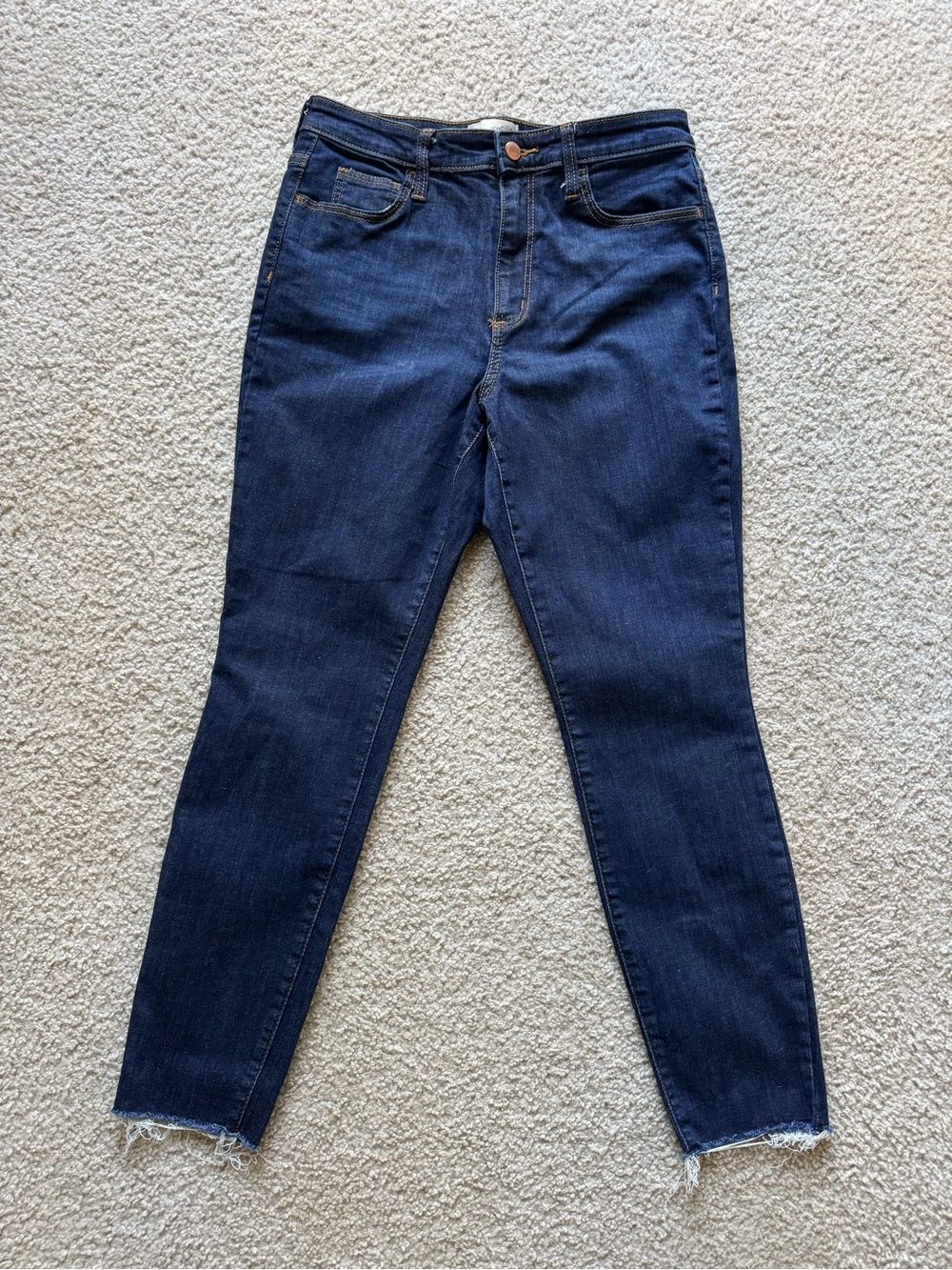 Universal Thread Women's Dark Blue Skinny Jeans with Raw Hem
